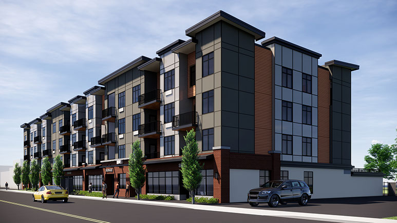 Sutherland mixed-use development — contemporary urban architecture in Kamloops