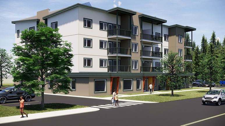 Clearwater architectural project — building exterior in BC Interior